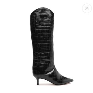 Maryana Lo Crocodile-Embossed Leather Boot